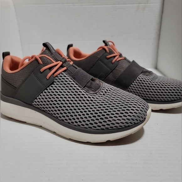 Vionic Coro Mesh Lace-Up Athletic Sneakers 12 Gray/Orange - Picture 3 of 9